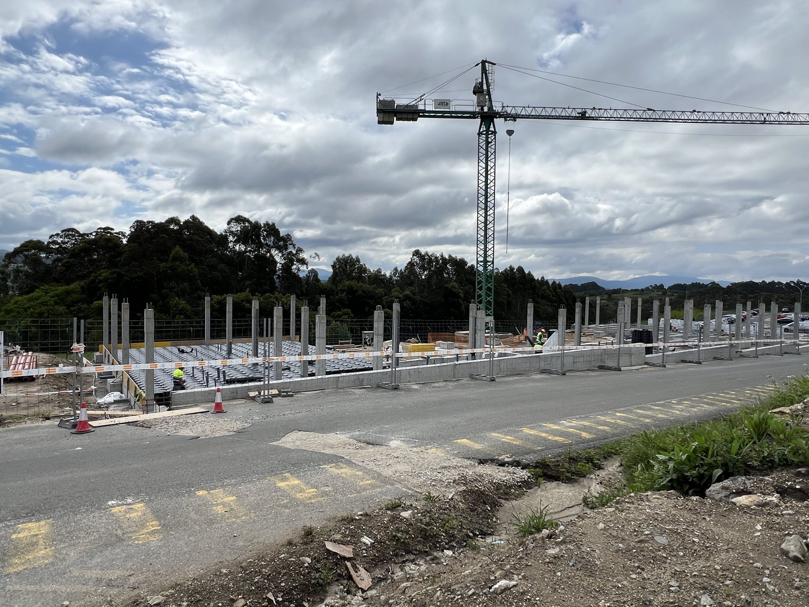Vista de la estructura portante de hormigón en dos niveles