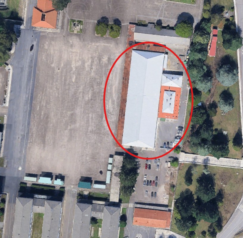 Emplazamiento de la cubierta del comedor en la Base Militar General Morillo de Figueirido